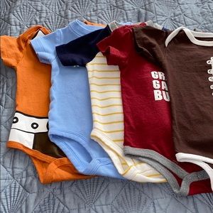 Set of FIVE onesies for boys